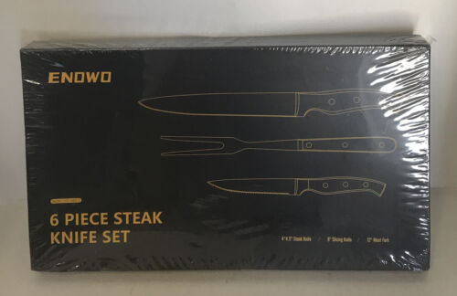  enowo Steak Knives Set of 4, Serrated Steak Knives