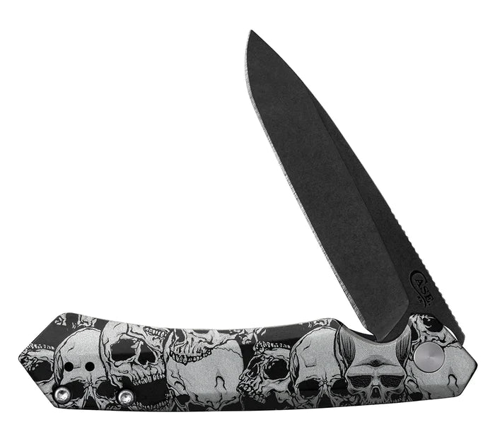 CASE XX SKULL Embellished Black Anodized Aluminum Kinzua® with DLC Spear Blade 64645