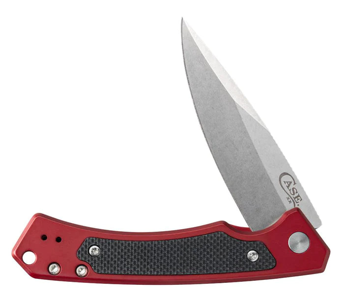 CASE XX (25881) Red Anodized Aluminum w/ Black G10 inlay