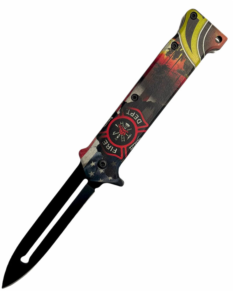 Tiger-USA Spring Assisted Knife FIRE FIGHTER