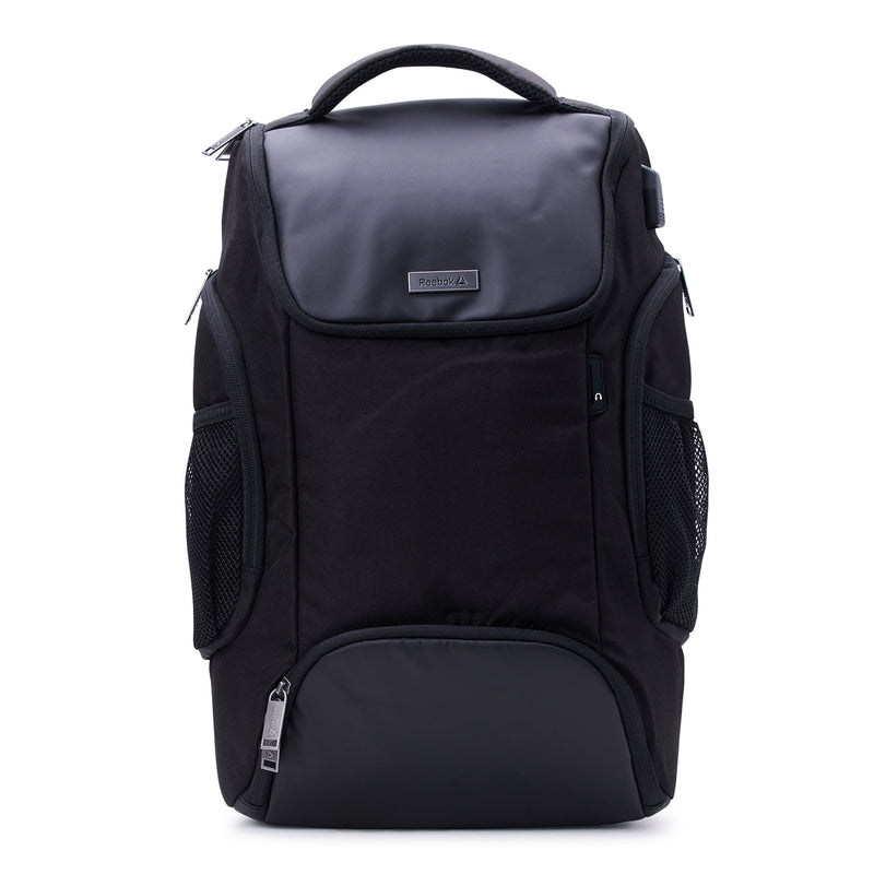 Reebok Unisex Nolan Tech USB Laptop 18" Backpack, Black