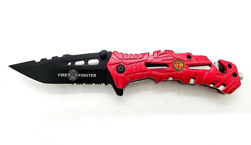 Tiger USA Spring Assisted Knife American Fire Fighter