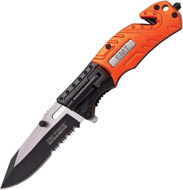 Tac Force Folding Pocket Knife EMT Rescue Linerlock A/O TF835EM Hi-Vis Orange