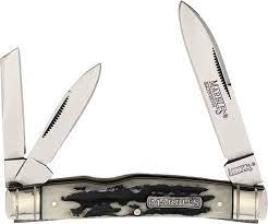 MARBLE'S BLACK STAG BONE CONGRESS WHITTLER FOLDING KNIFE