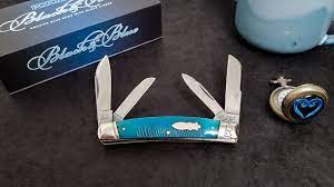 ROUGH RYDER BLACK & BLUE JIGGED BONE CONGRESS FOLDING KNIFE