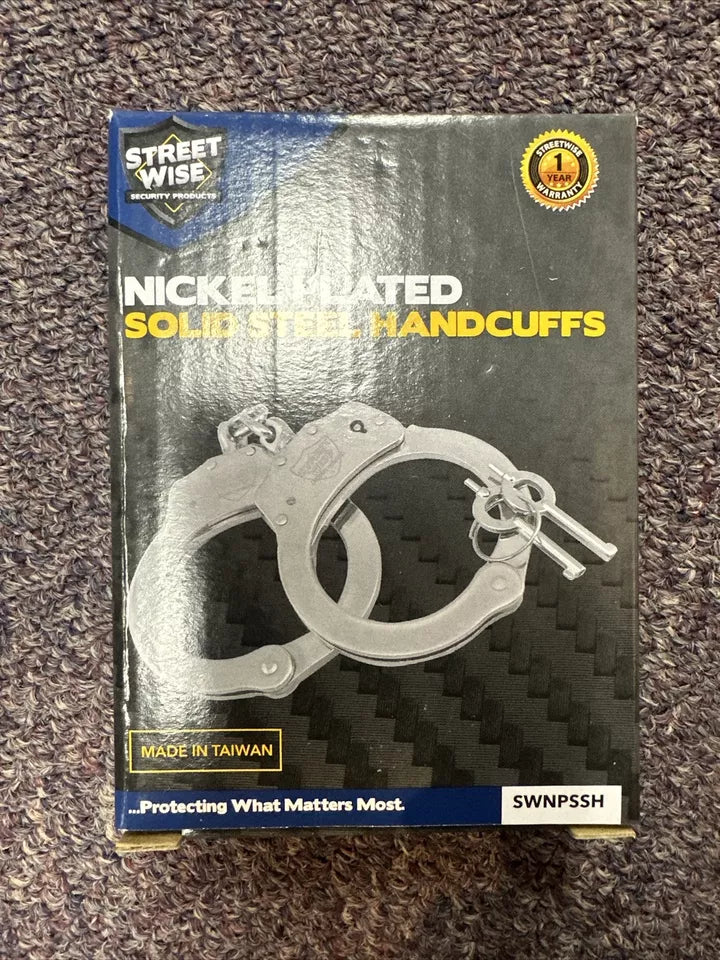 Streetwise Products SWNPSSH Nickel Plated Steel Handcuffs w/2 Keys