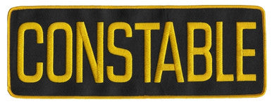 Constable Back Patch, Hook, Medium Gold/Black, 11x4"