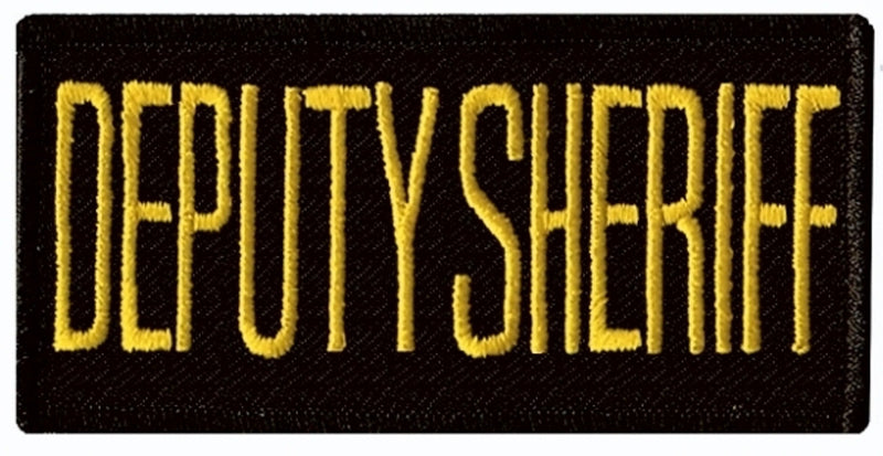 Deputy Sheriff Chest Patch, Hook, Medium Gold/Black 4x2"