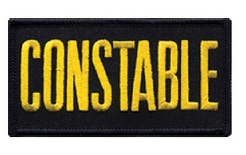 Constable Chest Patch, Hook, Medium Gold/ Black 4x2"