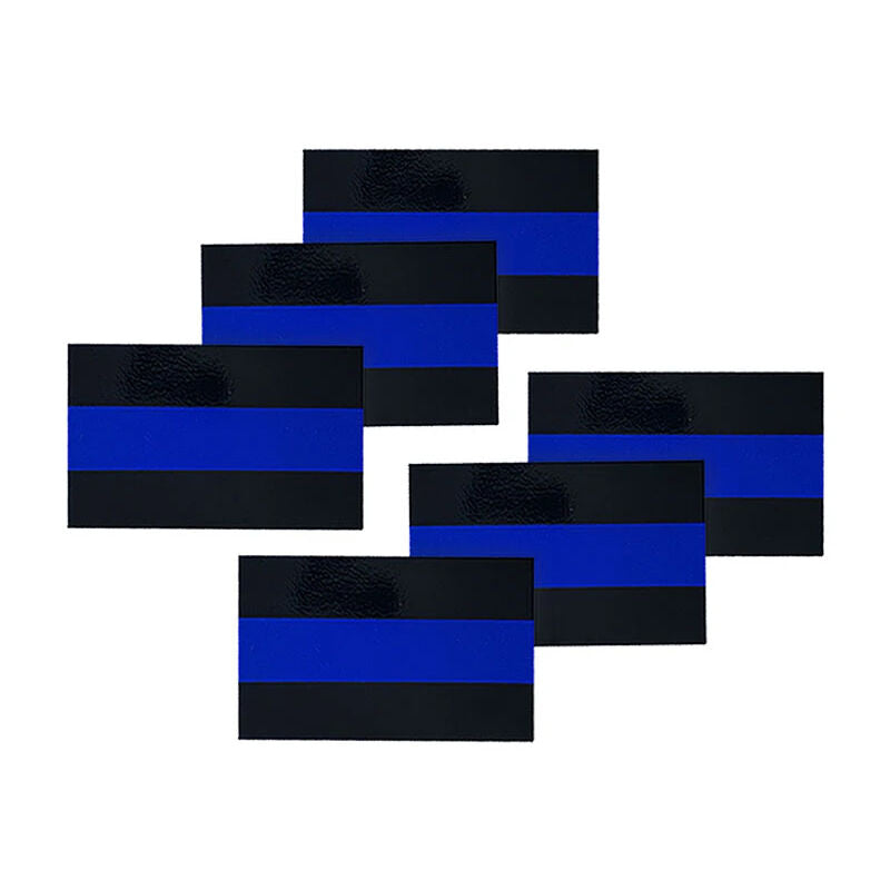 Thin Blue Line Reflective Thin Blue Line License Plate Stickers, 1 X .75 Inches, 6 Pack