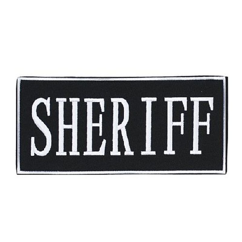 Sheriff's Law Enforcement Patch, White on Black, 9x4"