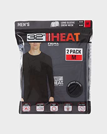 32 DEGREES Men's 2-Pack Performance Lightweight Thermal Baselayer Crewneck Top