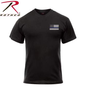 Rothco Honor and Respect 2-Sided Thin Blue Line Flag T-Shirt - Black