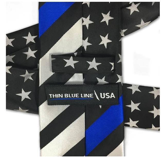 Thin Blue Line American Flag Tie