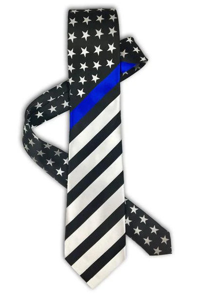 Thin Blue Line American Flag Tie