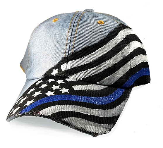 Women's Thin Blue Line Painted Hat