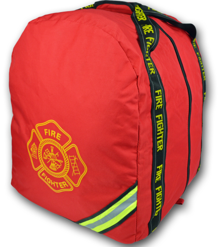 Lightning X Products Compact Boot Style Firefighter Turnout Gear Bag w/ Triple Trim Reflective & Maltese Cross Logo