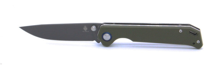 KIZER BEGLEITER POCKET KNIFE N690 PLAIN EDGE GREEN G-10 HANDLE