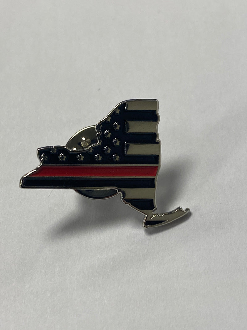 Thin Blue Line New York Thin Red Line Pin Small, 3/4"