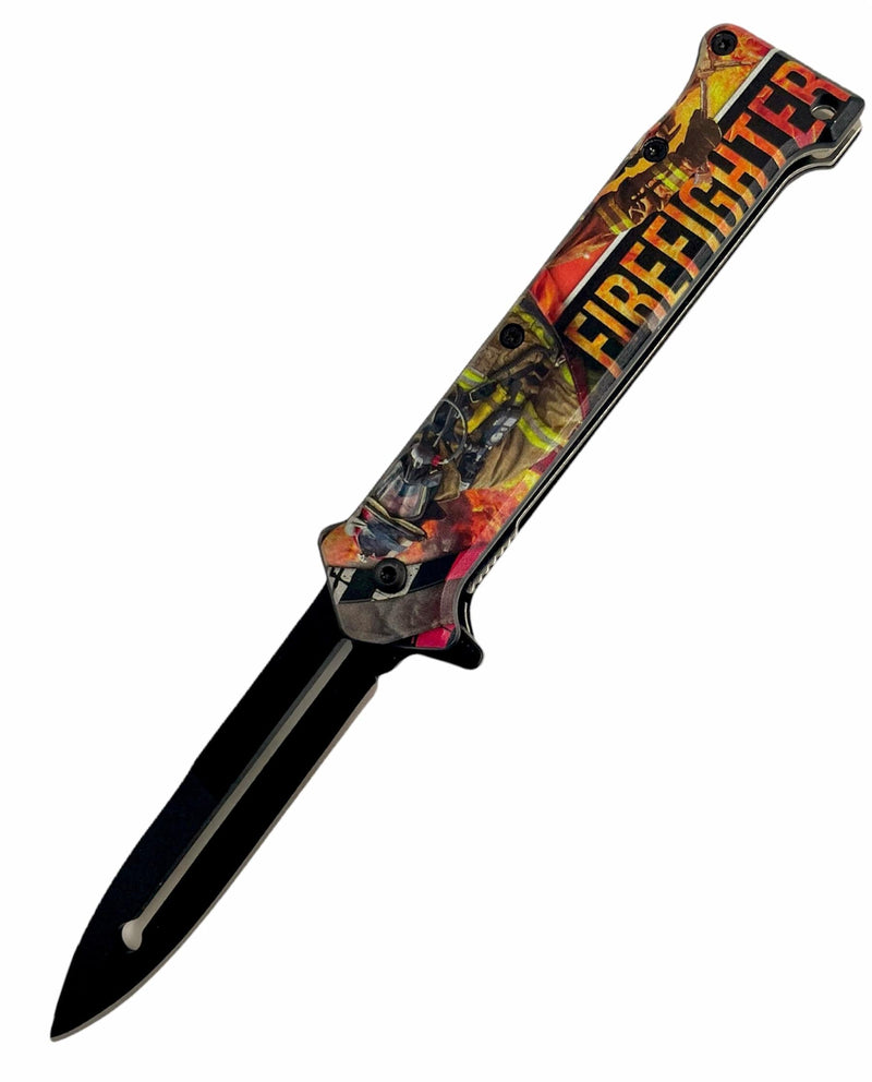 Tiger-USA Spring Assisted Knife FIRE FIGHTER