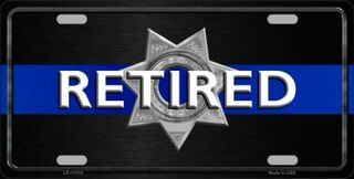 Smart Blonde -Thin Blue Line Retired Police Metal License Plate