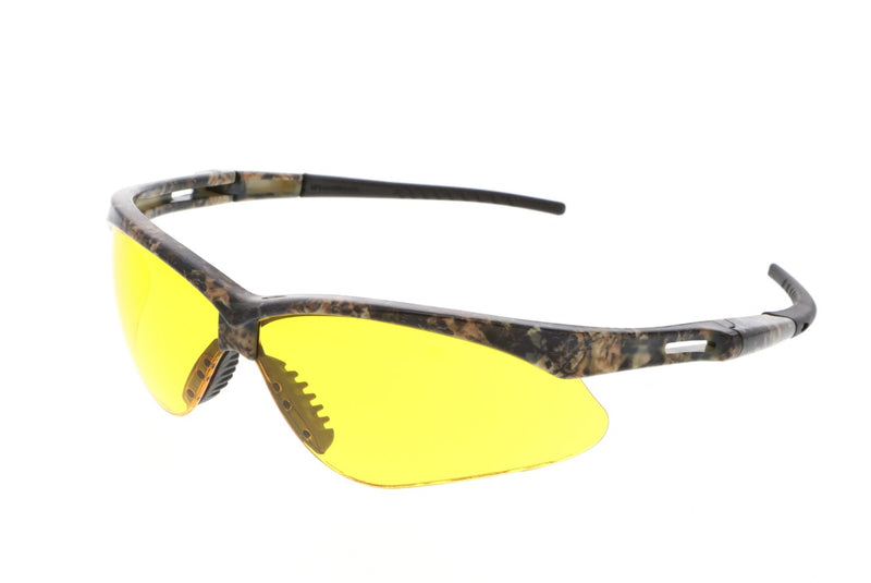 MCR Memphis Series Mossy Oak® Camo Safety Glasses Amber Yellow Lenses UV-AF® Anti-Fog Coating Wrap Around Lens Design