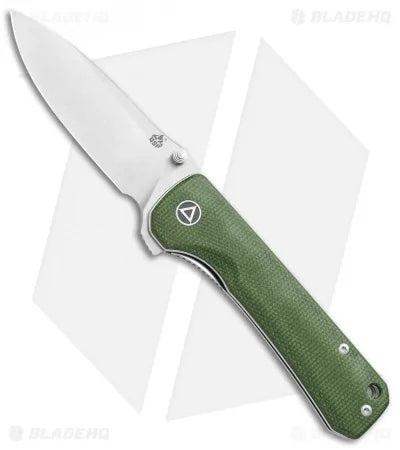 QSP Hawk Liner Lock Knife Green Micarta
