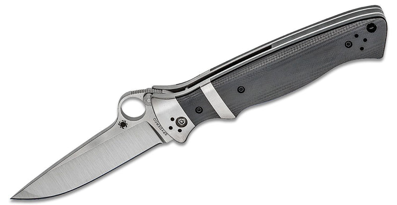 Spyderco Vallotton Sub-Hilt Folding Knife 3-3/4" S30V Plain Blade, G10 Handles - C149GP