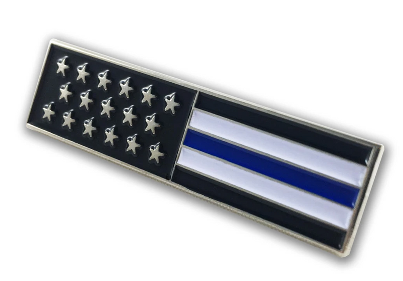 Thin Blue Line American Flag Uniform Pin