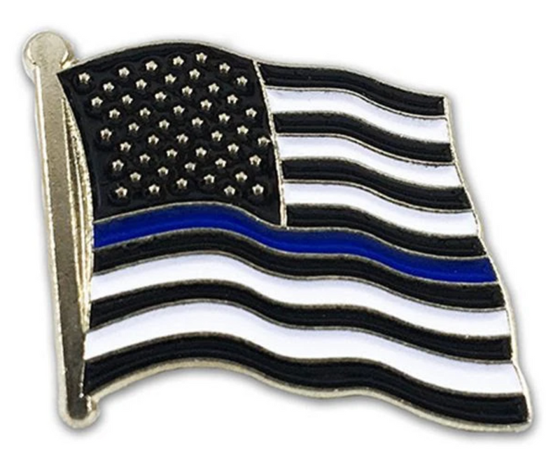 Thin Blue Line American Flag Blue Pin