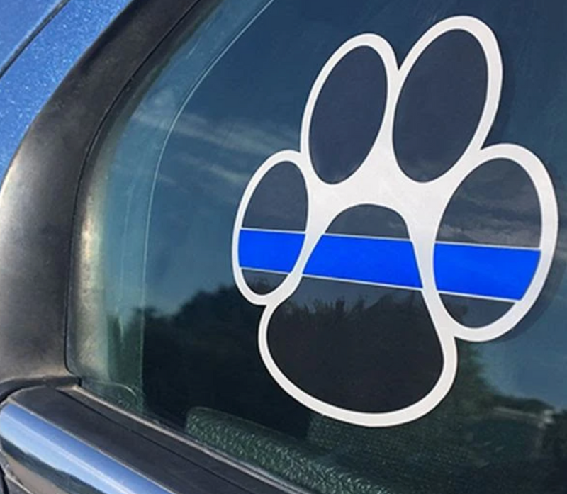 Thin Blue Line Paw Sticker - 3 X 3.5 INCHES