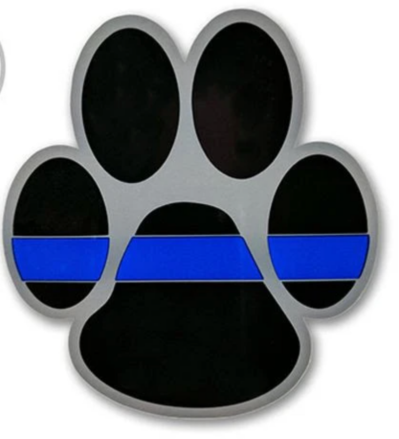 Thin Blue Line Paw Sticker - 3 X 3.5 INCHES