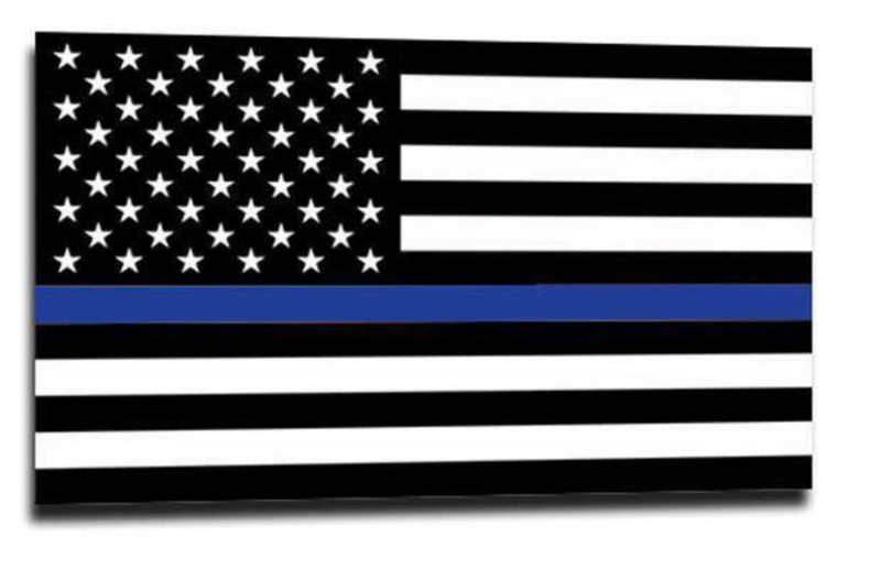 Thin Blue Line American Flag Sticker - 2.5 x 4.5 in.