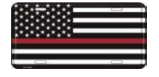 USA Red Line License Plate