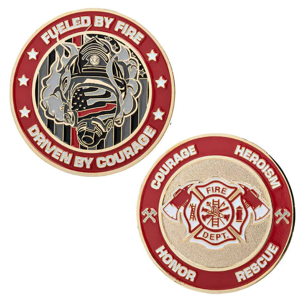 FIREFIGHTER'S THIN RED LINE CHALLENGE COIN