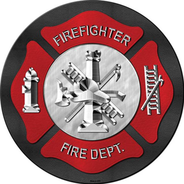 Smart Blonde - Firefighter Metal Circle Magnet