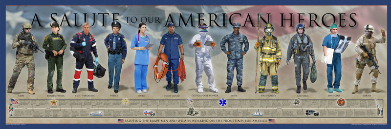 A Salute to our American Heroes Print 36"