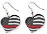 USA Red Line  Heart Shape Earring