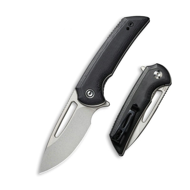 CIVIVI Odium Flipper Knife - Black G10 Handle (2.65" Stonewashed D2) C 2010D