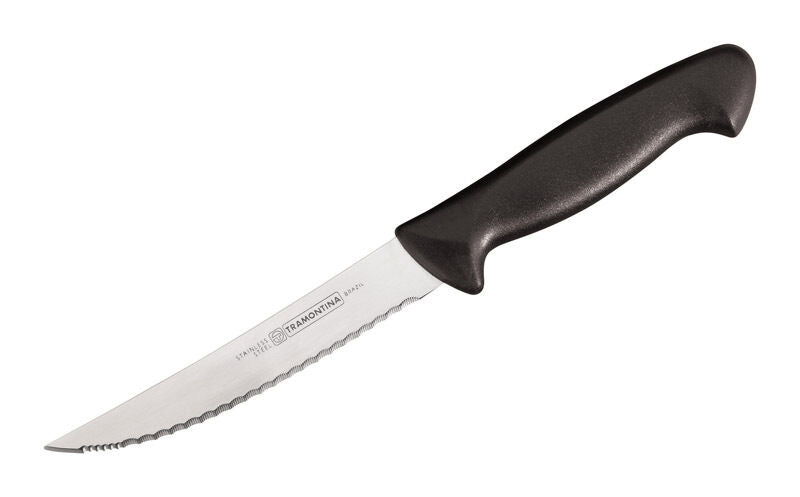 Tramontina Plastic Handle Steak Knife 5" Carbon Micro-Serrated Blister Pack