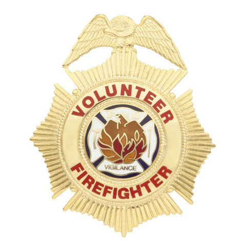 Smith & Warren Volunteer Firefighter Sunburst Badge